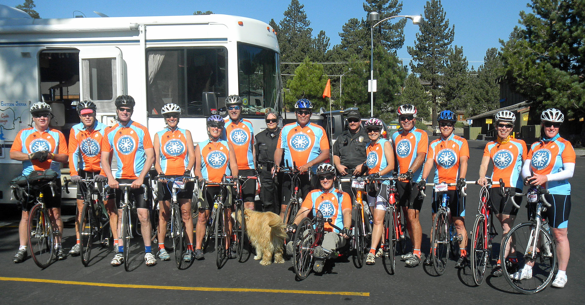 Access Mammoth Sierra Summer Challenge cyclist group photo.