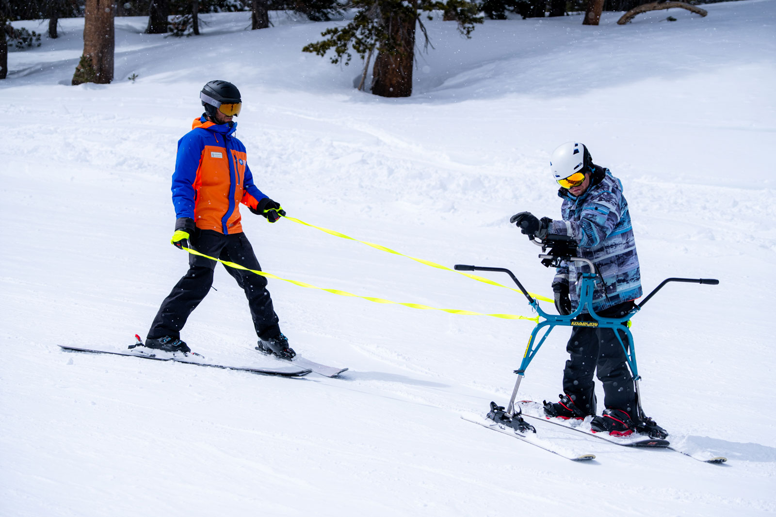 Access Mammoth adaptive winter snowboarding